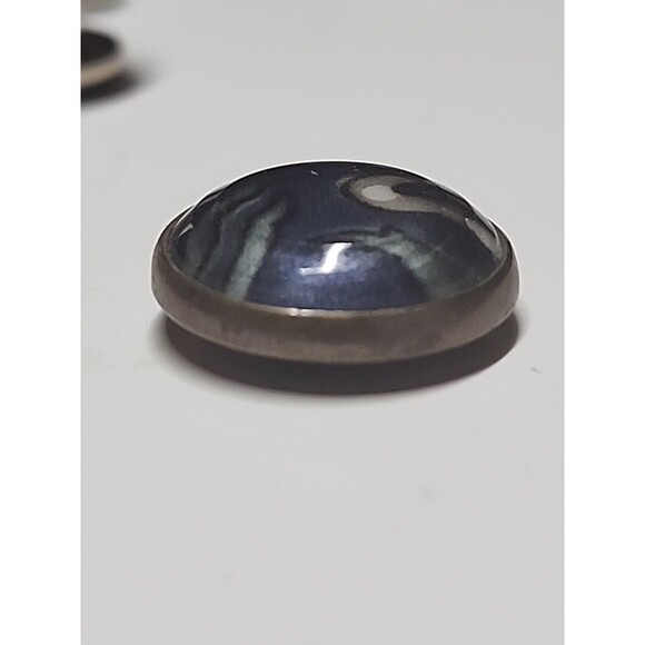 Antique Metal Button w/ Glass Center – Under Glass Design Vintage Collectible - Picture 4 of 8